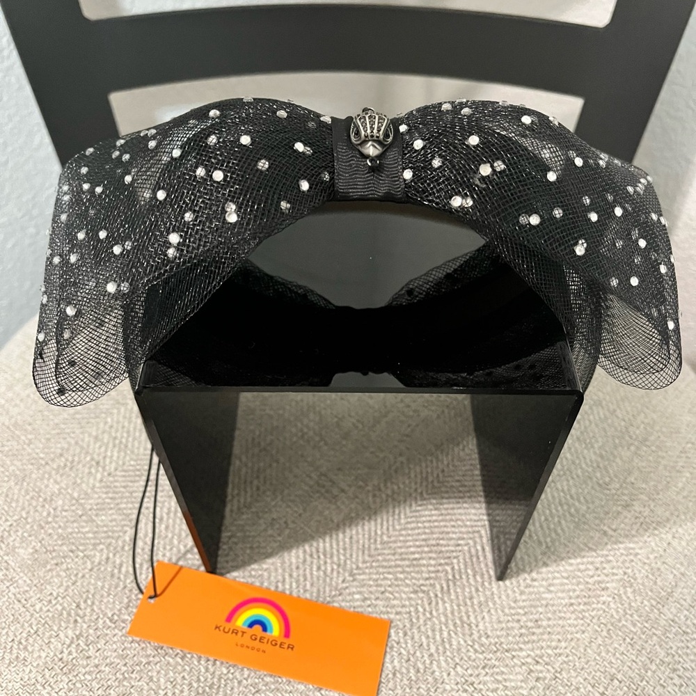 KURT GEIGER LONDON NWT AUTHENTIC OVERSIDE BLACK MESH HEADBAND